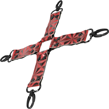 Croce in Pelle Vegana per Bondage Completo – Colore Rosso e Nero